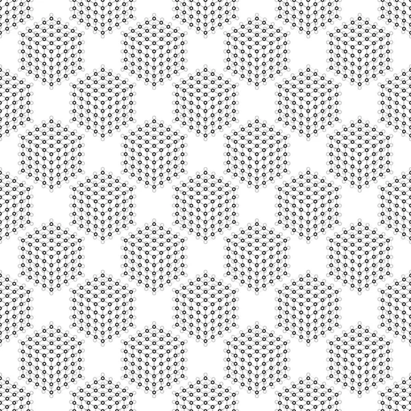 Abstraktes, nahtloses Muster mit Würfeln aus Linien und Punkten. moderne stilvolle Textur. geometrischer Hintergrund — Stockvektor