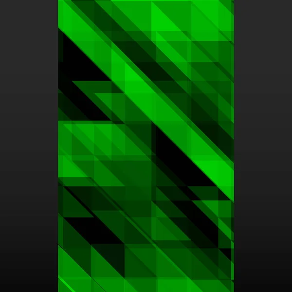 Banner de mosaico verde abstracto sobre fondo negro — Archivo Imágenes Vectoriales