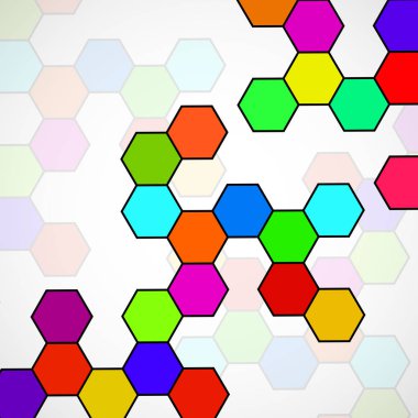 DNA'ın altıgen molekül yapısı. Geometrik arka plan