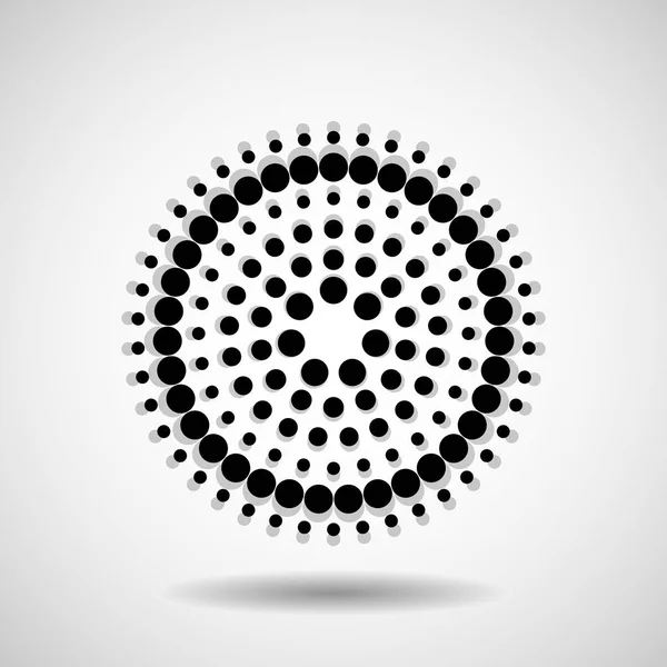 Abstrakta prickiga cirklar. Punkter i cirkulär form. Vektorns konstruktionsdel — Stock vektor