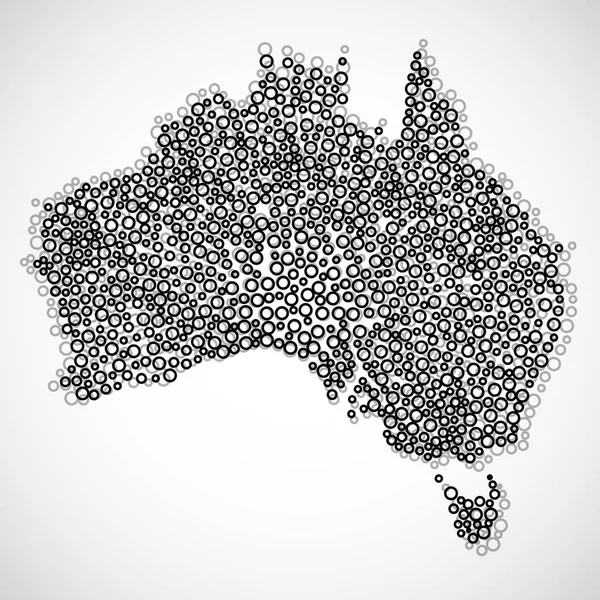 円でオーストラリアの抽象的な地図は。ベクトル — ストックベクタ