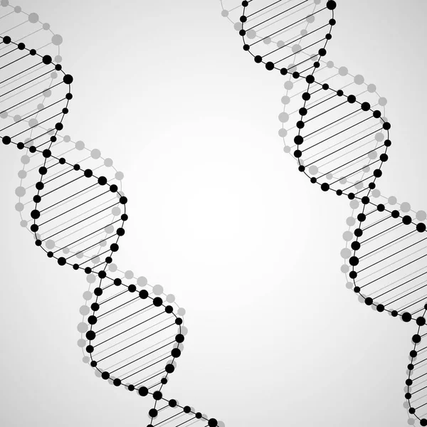 Spirale ADN. Contexte abstrait, toile de fond scientifique avec chaînes — Image vectorielle
