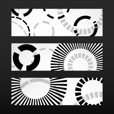 Daireler, geometrik şekiller banner. Arka plan