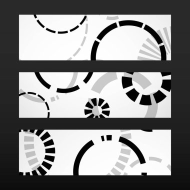 Daireler, geometrik şekiller banner. Arka plan
