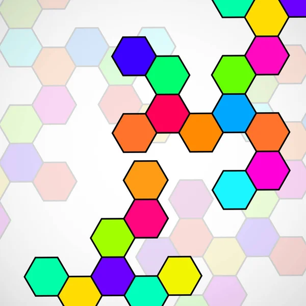 Estructura molecular hexagonal del ADN. Fondo abstracto geométrico — Archivo Imágenes Vectoriales