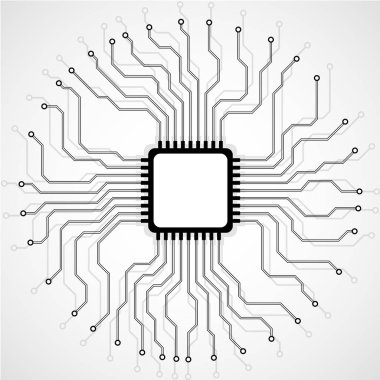 Soyut Cpu. Mikroişlemci. Mikroçip. Devre kartı. Vektör