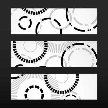 Daireler, geometrik şekiller banner. Arka plan