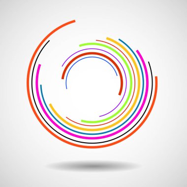 Soyut teknoloji çevrelerinde, geometrik logo, vektör çizim