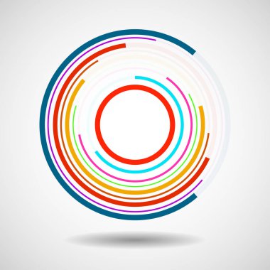 Soyut teknoloji çevrelerinde, geometrik logo, vektör çizim