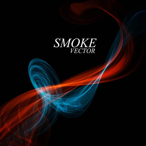 Abstract colorful smoke isolated on black background. Vector — Stock Vector