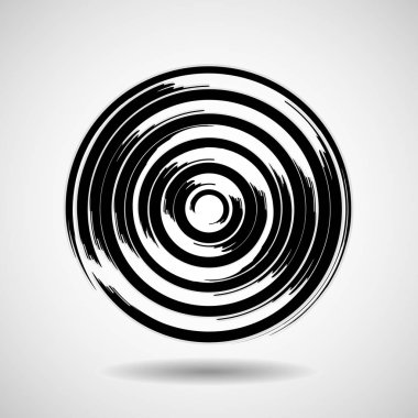 Mürekkep fırçası, geometrik logo, vektör ile soyut daire