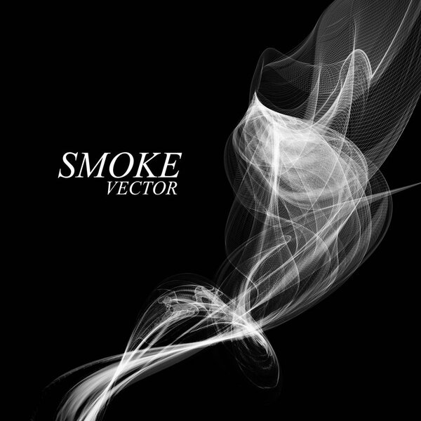 Abstract smoke isolated on black background. Vector