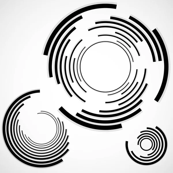 Fundo abstrato de círculos com linhas, pano de fundo tecnológico, formas geométricas — Vetor de Stock
