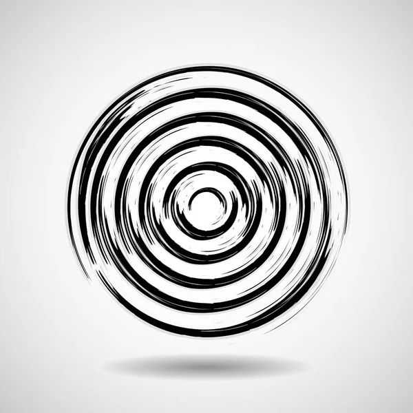 Abstracte cirkel met inkt borstel, geometrische logo, vector — Stockvector