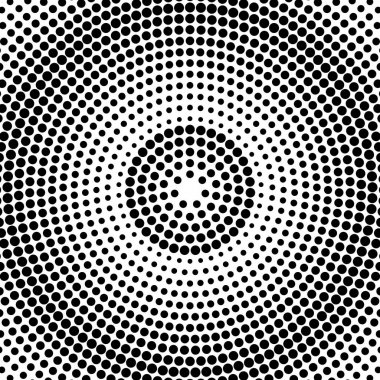 Arka plan noktalı soyut. Radyal desen. Noktalı resim etkisi. Vektör