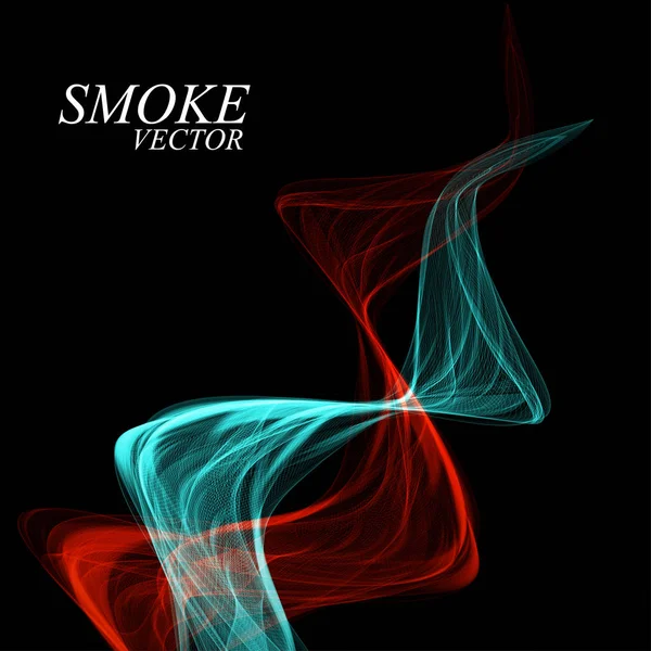 Abstract colorful smoke isolated on black background. Vector — Stock Vector