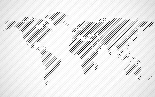 Streszczenie mapa świata z linią. Mapa świata paski. Wektor — Wektor stockowy