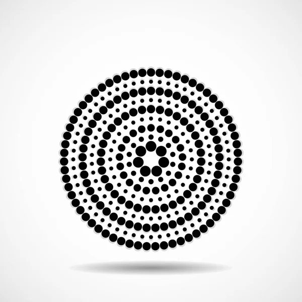 Cercles pointillés abstraits. Pois en forme circulaire. Élément de conception vectorielle — Image vectorielle