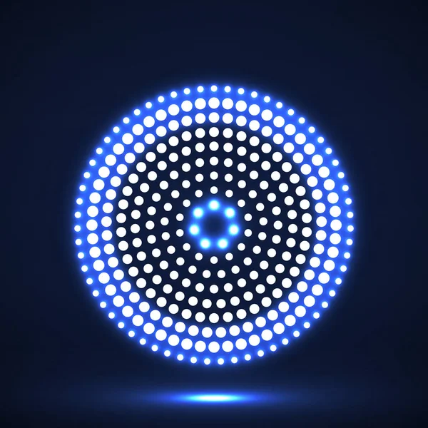 Abstrakt leuchtende punktierte Kreise. Punkte in Kreisform. Vektordesign-Element — Stockvektor