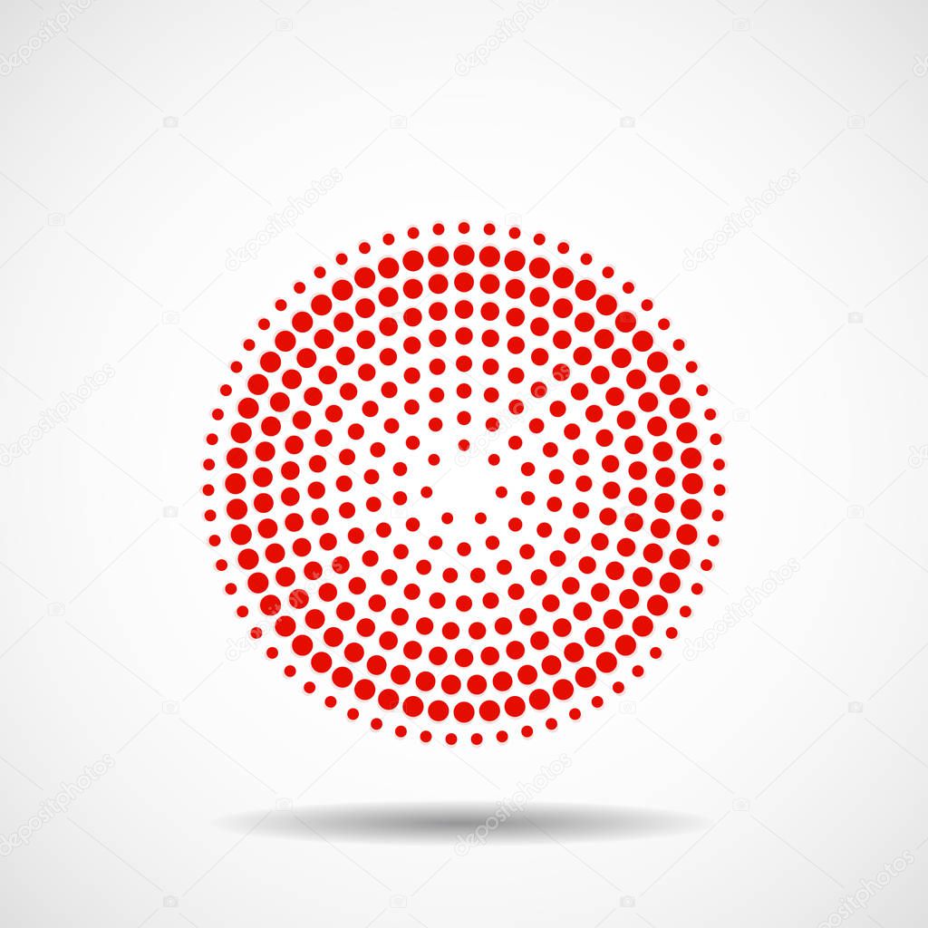 Abstract dotted circles. Colorful dots in circular form. Vector design element