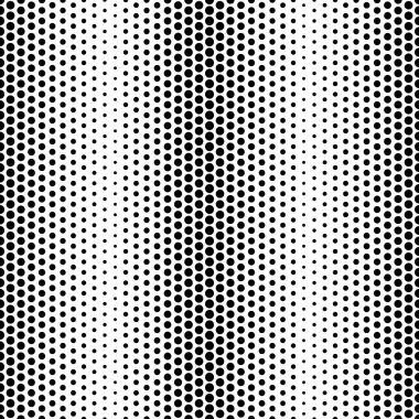 Noktalı daireler ile sorunsuz duvar kağıdı deseni. Modern siyah beyaz doku. Vektör arka plan