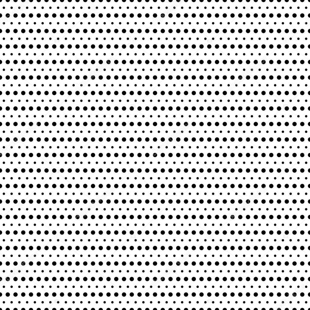 Seamless wallpaper pattern with dotted circles. Modern black and white texture. Vector background