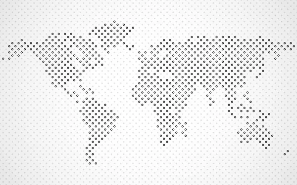 Abstract halftone world map. Dotted map. Vector — Stock Vector