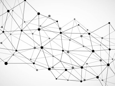 Soyut geometrik arka plan-noktalar ve çizgiler bağlanma. Modern teknoloji kavramı. Poligonal yapısı