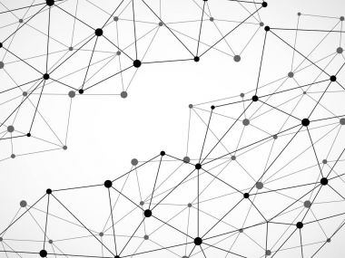 Soyut geometrik arka plan-noktalar ve çizgiler bağlanma. Modern teknoloji kavramı. Poligonal yapısı