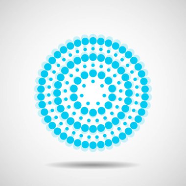 Daireler noktalı soyut. Dairesel formu renkli noktalar. Vektör tasarım öğesi