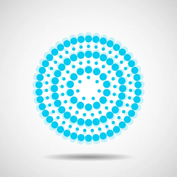 Abstrakt gepunktete Kreise. bunte Punkte in kreisförmiger Form. Vektordesign-Element — Stockvektor