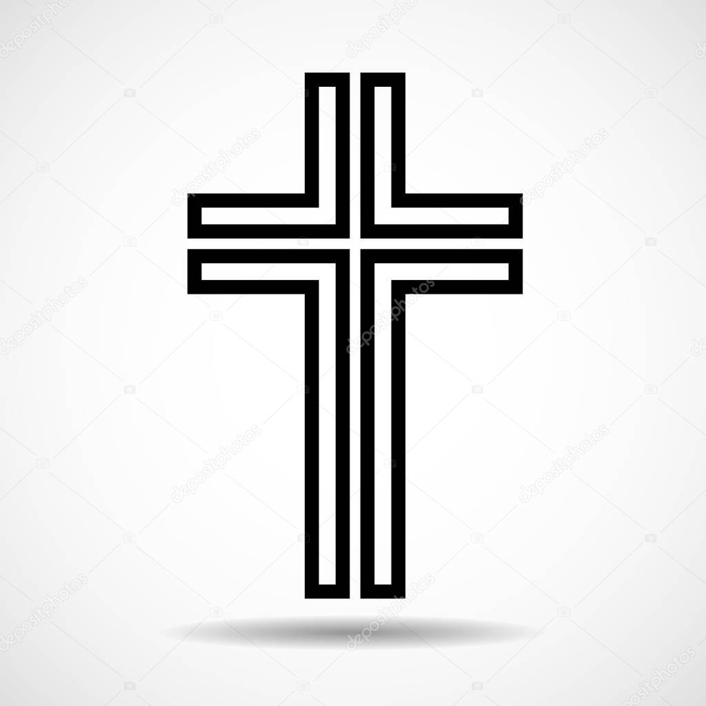 Cross. Christian Symbol. Sign of lines. Vector
