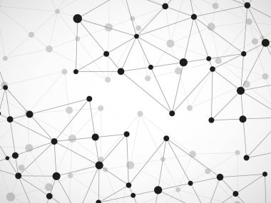 Soyut geometrik arka plan-noktalar ve çizgiler bağlanma. Modern teknoloji kavramı. Poligonal yapısı