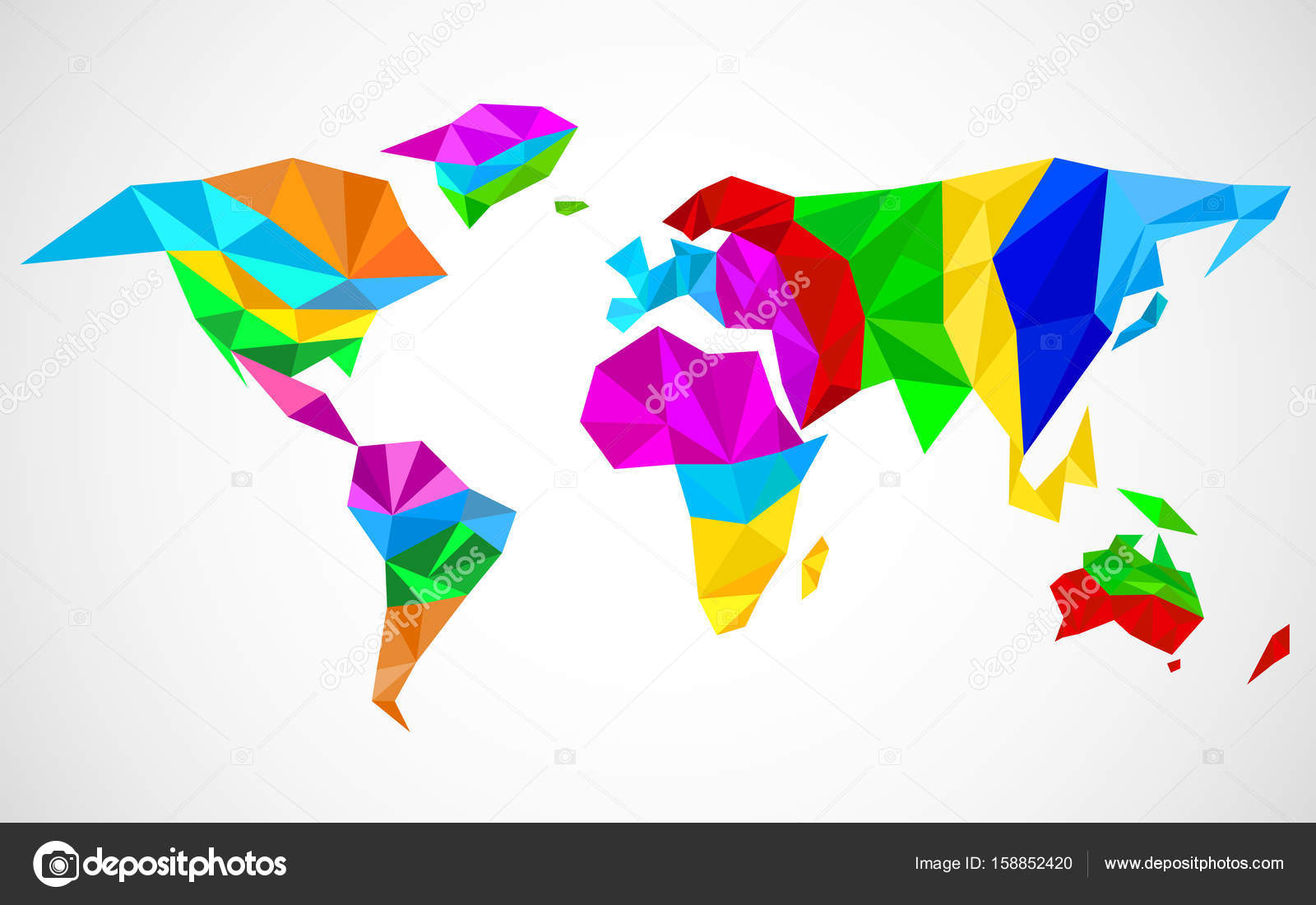 Mapa Del Mundo Vectorial Composicion Geometrica Coloreada Eps 10 Images