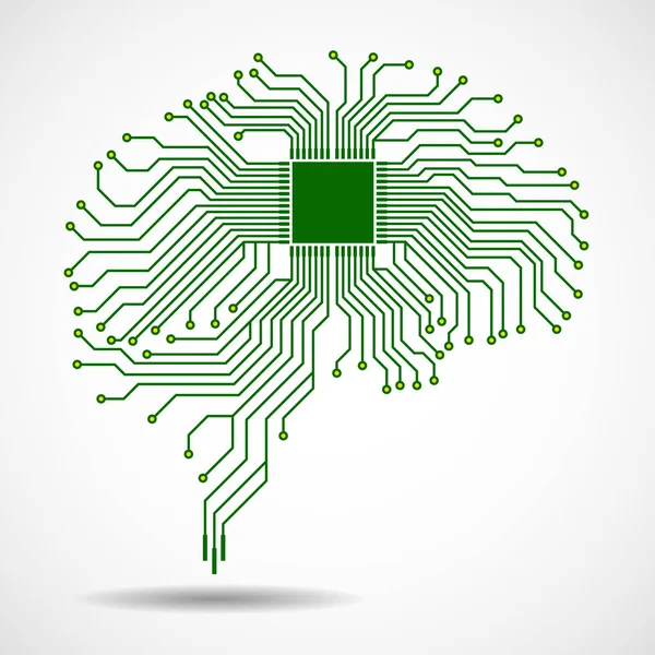 Creierul tehnologic abstract. Cpu. Circuit board. Vector — Vector de stoc