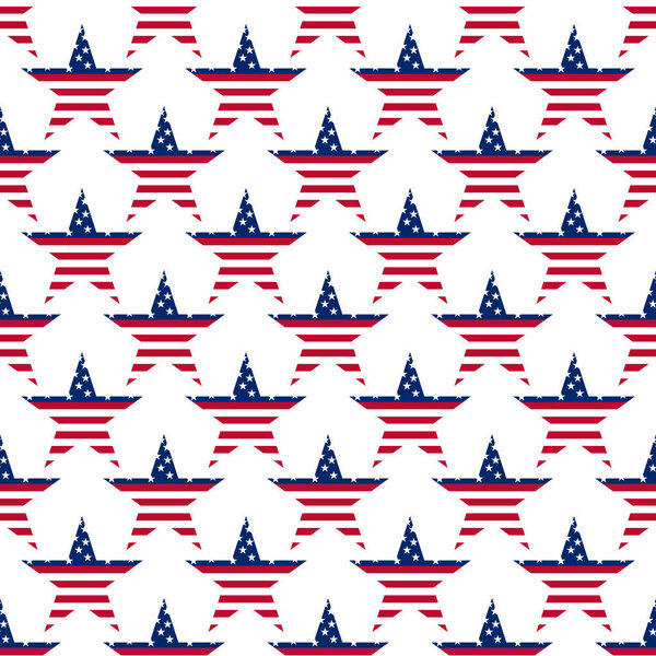 Seamless wallpaper pattern of star with american flag