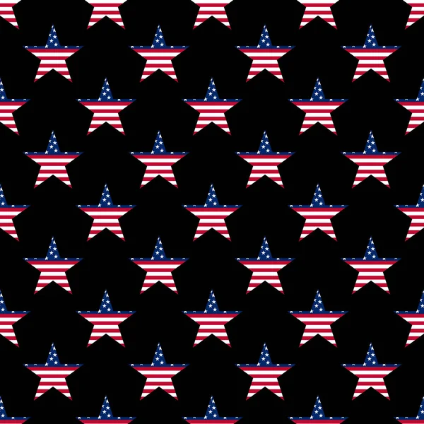 Seamless wallpaper pattern of star with american flag — Stock Vector