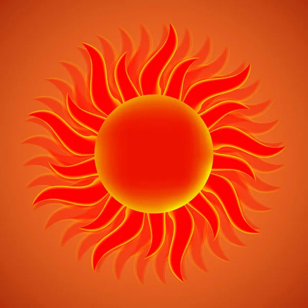 Sol. Ícone solar. Símbolo da luz solar. Ilustração vetorial. Eps 10 — Vetor de Stock