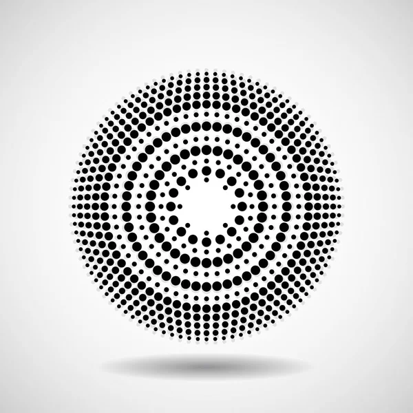 Círculos pontilhados abstratos. Pontos em forma circular. Elemento de projeto vetorial —  Vetores de Stock