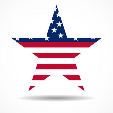 ABD bayrağı yıldız şekli. Vektör çizim. EPS 10