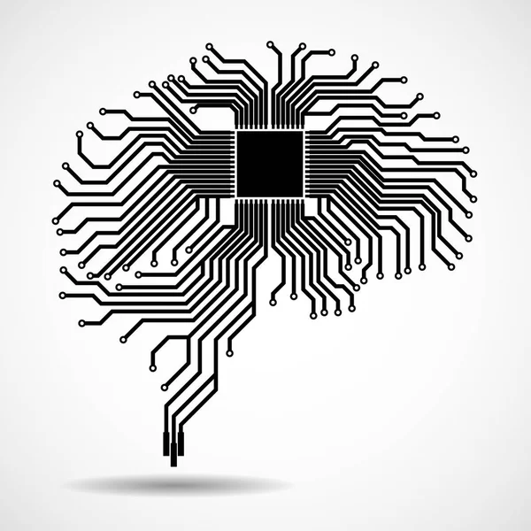 Cerveau technologique abstrait. Cpu. Circuit. Illustration vectorielle. Eps 10 — Image vectorielle