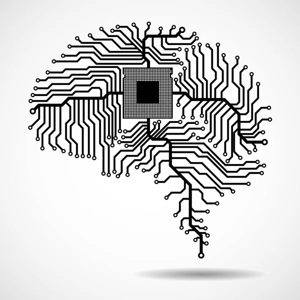 Cerveau technologique abstrait. Cpu. Circuit. Illustration vectorielle. Eps 10 — Image vectorielle