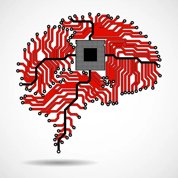 Cerveau technologique abstrait. Cpu. Circuit. Illustration vectorielle. Eps 10 — Image vectorielle