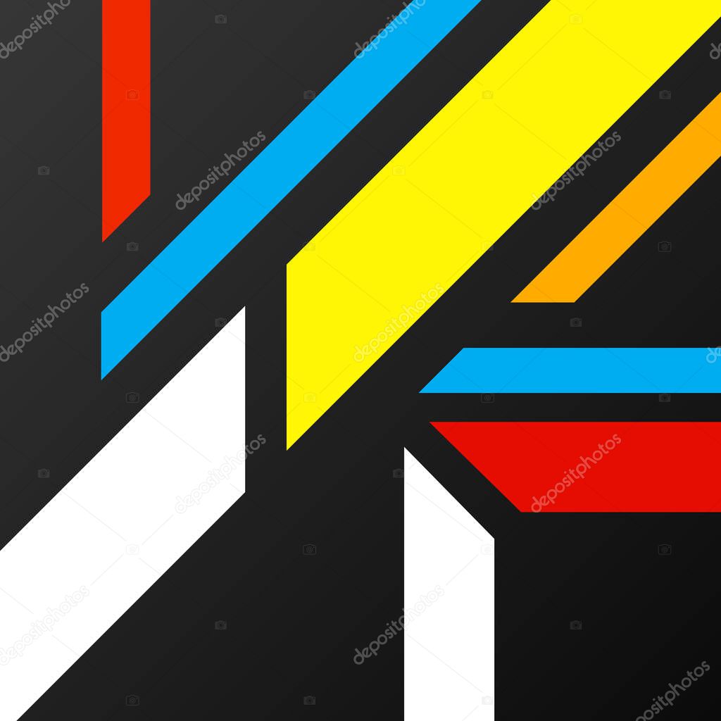 Abstract background with colorful geometric lines. Vector backdrop
