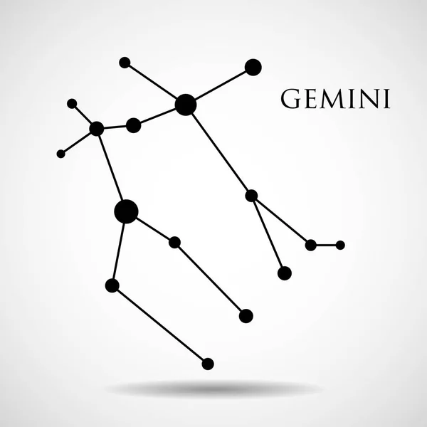 Sternbild Gemini Tierkreiszeichen isoliert auf weißem Hintergrund. Vektorillustration. Folge 10 — Stockvektor