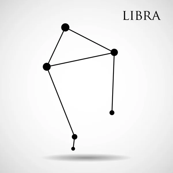 Costellazione libra segno zodiacale isolato su sfondo bianco. Illustrazione vettoriale. Eps 10 — Vettoriale Stock