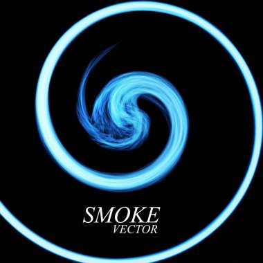Sarmal siyah arka plan üzerine izole tarafından soyut renkli duman. Vektör