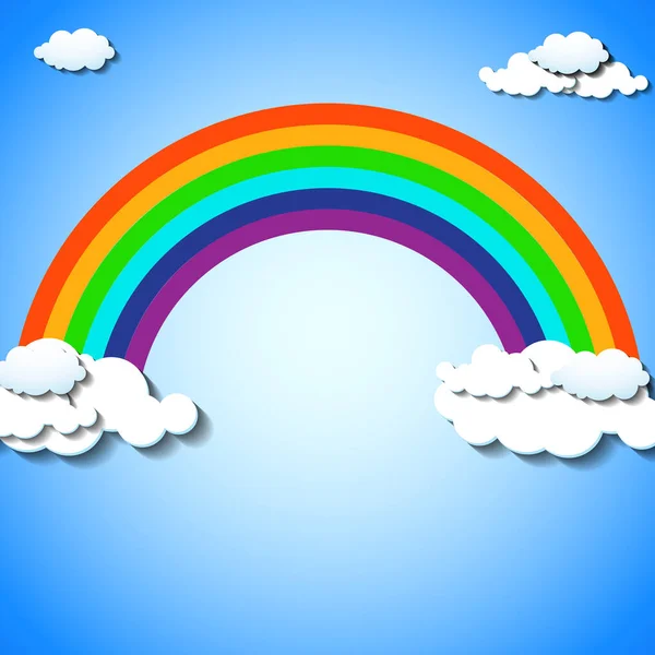 Abstract kleurrijk regenboog met wolken. Vectorillustratie. EPS-10 — Stockvector