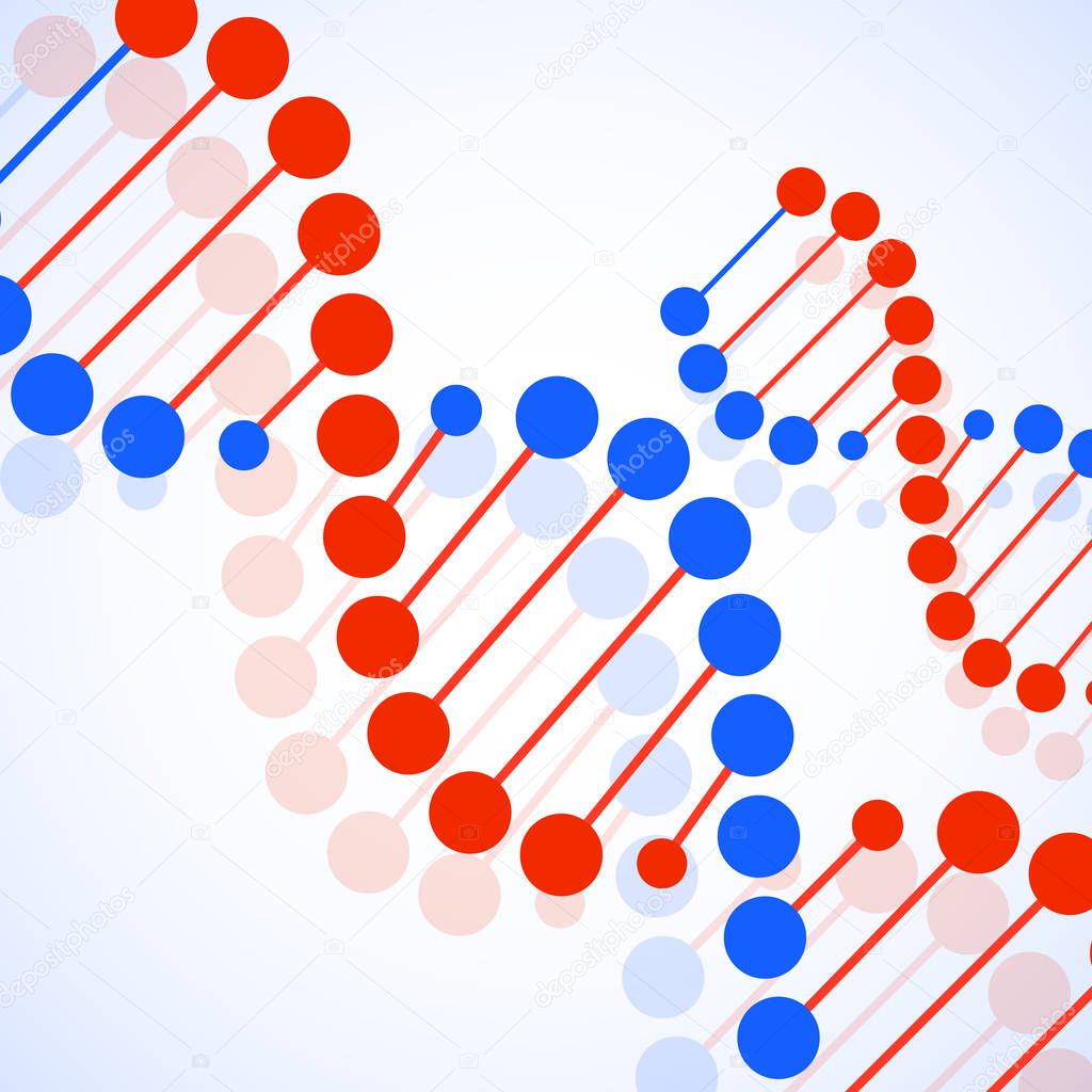 Abstract spiral of DNA, stylish molecule background