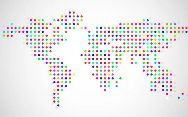 Mapa do mundo abstrato dos pontos sobre fundo branco. Vetor —  Vetores de Stock